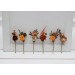 Set of 6 bobby pins in terracotta rust orange color scheme. Hair accessories. Flower accessories for wedding. 5331