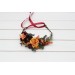 Rust burgundy cinnamon orange flower crown. Hair wreath. Flower girl crown. Wedding flowers. 0033