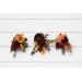 Wedding Boutonnieres & Wrist Corsage in Rust, Burgundy, Cinnamon & Orange | Faux Flower Accessories