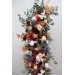 Flower Arch Arrangement in Rust, Burgundy & Ivory | Faux Floral Archway for Wedding