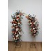 Flower Arch Arrangement in Rust, Burgundy & Ivory | Faux Floral Archway for Wedding