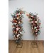 Flower Arch Arrangement in Rust, Burgundy & Ivory | Faux Floral Archway for Wedding