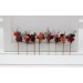 Set of 8 bobby pins in burgundy peach blue color scheme. Hair accessories. Flower accessories for wedding. 5077