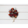 Set of 8 bobby pins in burgundy peach blue color scheme. Hair accessories. Flower accessories for wedding. 5077