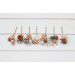 Set of 7 bobby pins in white peach color scheme. Hair accessories. Flower accessories for wedding. Flower hair pins. Bridesmaid gift. 5334