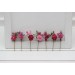 Set of 7 bobby pins in magenta pink color scheme. Flower hair pins. Hair accessories. Flower accessories for wedding. Bridesmaid gift. 5335