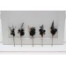 Set of 5 hair pins in black gold color scheme. Flower hair pins. Hair accessories. Flower accessories for wedding. Bridesmaid gift. 5283-b-2