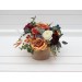 Rust navy blue ivory burgundy centerpiece. Table decor. Wedding flowers in box. 0007