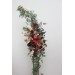 Flower Arch Arrangement in Burgundy & Burnt Orange | Faux Floral Archway for Wedding