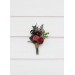 Wedding boutonnieres in burgundy dusty rose color scheme. Flower accessories. Pocket boutonniere. Square flowers. 5341