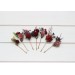 Set of 7 bobby pins in burgundy dusty rose color scheme. Flower hair pins. Hair accessories. Flower accessories for wedding. Bridesmaid gift. 5341