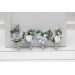 Wedding boutonnieres and wrist corsage in white sky blue color scheme. Flower accessories. 5253