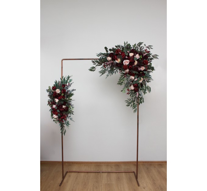 Flower Arch Arrangement in Burgundy & Blush Pink | Faux Floral Archway for Wedding