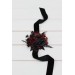 Wedding boutonnieres and wrist corsage in black and burgundy color scheme. Flower accessories. Pocket boutonniere. 5325