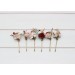 Set of 6 hair pins in burgundy blush pink color scheme. Flower hair pins. Hair accessories. Flower accessories for wedding. Bridesmaid gift. 5342