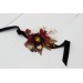 Wedding boutonnieres and wrist corsage in burgundy brown cream color theme. Flower accessories. 0041 EU UK