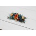 Flower comb in teal rust ivory color scheme. Wedding accessories for hair. Bridal flower comb. Bridesmaid floral comb. 0034 EU UK