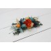 Flower comb in teal rust ivory color scheme. Wedding accessories for hair. Bridal flower comb. Bridesmaid floral comb. 0034 EU UK