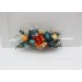 Flower comb in teal rust ivory color scheme. Wedding accessories for hair. Bridal flower comb. Bridesmaid floral comb. 0034 EU UK