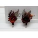 Wedding boutonnieres in rust burgundy cinnamon color theme. Flower accessories.0022 EU UK
