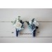 Wedding boutonnieres in dusty blue navy blue white color scheme. Flower accessories. VERA EU UK