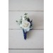 Wedding boutonnieres in dusty blue navy blue white color scheme. Flower accessories. VERA EU UK