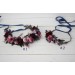 Burgundy navy blue pink flower crown. Hair wreath. Flower girl crown. Wedding flowers. 0006 EU UK