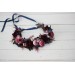 Burgundy navy blue pink flower crown. Hair wreath. Flower girl crown. Wedding flowers. 0006 EU UK