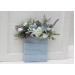 Pocket boutonniere in dusty blue white color scheme. Flower accessories. 0065 EU UK