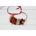Cr-2 Burgundy rust ivory flower crown. Hair wreath. Flower girl crown. Wedding flowers. 0025 EU UK