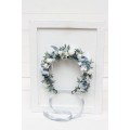 Dusty blue white flower crown. Hair wreath. Flower girl crown. Wedding flowers. 0053 EU UK