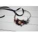 Cr-2 Burgundy navy blue blush pink flower crown. Hair wreath. Flower girl crown. Wedding flowers. OLGA EU UK