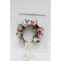 beige terracotta white blush pink flower crown. Hair wreath. Flower girl crown. Wedding flowers. 0027 EU UK