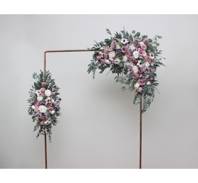 Flower Arch Arrangement in Lilac, White & Mauve | Faux Floral Archway for Wedding