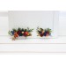Flower comb in burgundy navy blue and rust color scheme. Wedding accessories for hair. Bridal flower comb. Bridesmaid floral comb. 5343