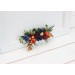 Flower comb in burgundy navy blue and rust color scheme. Wedding accessories for hair. Bridal flower comb. Bridesmaid floral comb. 5343