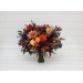 Wedding Bouquets in Rust, Orange, Burgundy & Navy Blue | Cascading Bridal & Bridesmaid Faux Bouquets
