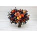 Wedding Bouquets in Rust, Orange, Burgundy & Navy Blue | Cascading Bridal & Bridesmaid Faux Bouquets