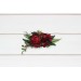 Flower comb in red green blue color scheme. Wedding accessories for hair. Bridal flower comb. Bridesmaid floral comb. 5236