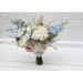 Blue, White & Beige Wedding Bouquet | Faux Wildflower Bridal & Bridesmaid Bouquet