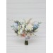 Blue, White & Beige Wedding Bouquet | Faux Wildflower Bridal & Bridesmaid Bouquet