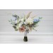 Blue, White & Beige Wedding Bouquet | Faux Wildflower Bridal & Bridesmaid Bouquet
