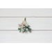 Wedding boutonniere in white blush pink color scheme. Flower accessories. Groom boutonniere. 5347