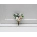 Wedding boutonniere in white blush pink color scheme. Flower accessories. Groom boutonniere. 5347