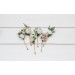 Set of 6 hair pins in white blush pink color scheme. Flower hair pins. Hair accessories. Flower accessories for wedding. Bridesmaid gift. 5347