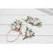 Set of 6 hair pins in white blush pink color scheme. Flower hair pins. Hair accessories. Flower accessories for wedding. Bridesmaid gift. 5347