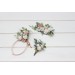 Wedding boutonniere in white blush pink color scheme. Flower accessories. Groom boutonniere. 5347
