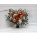 Wedding Bouquets in Burnt Orange, Ivory & Sage Green | Faux Bridal & Bridesmaid Bouquets