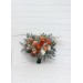 Wedding Bouquets in Burnt Orange, Ivory & Sage Green | Faux Bridal & Bridesmaid Bouquets
