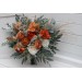 Wedding Bouquets in Burnt Orange, Ivory & Sage Green | Faux Bridal & Bridesmaid Bouquets